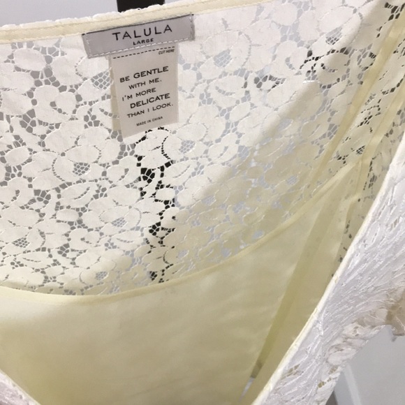 Aritzia Talula Cream Lace Top with Slip Shirt - Picture 3 of 4